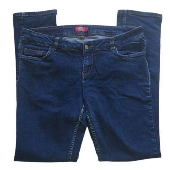 Dickie's Juniors Stretch Mid Rise Jeans, Blue Denim, Size 15 - Picture 1 of 7